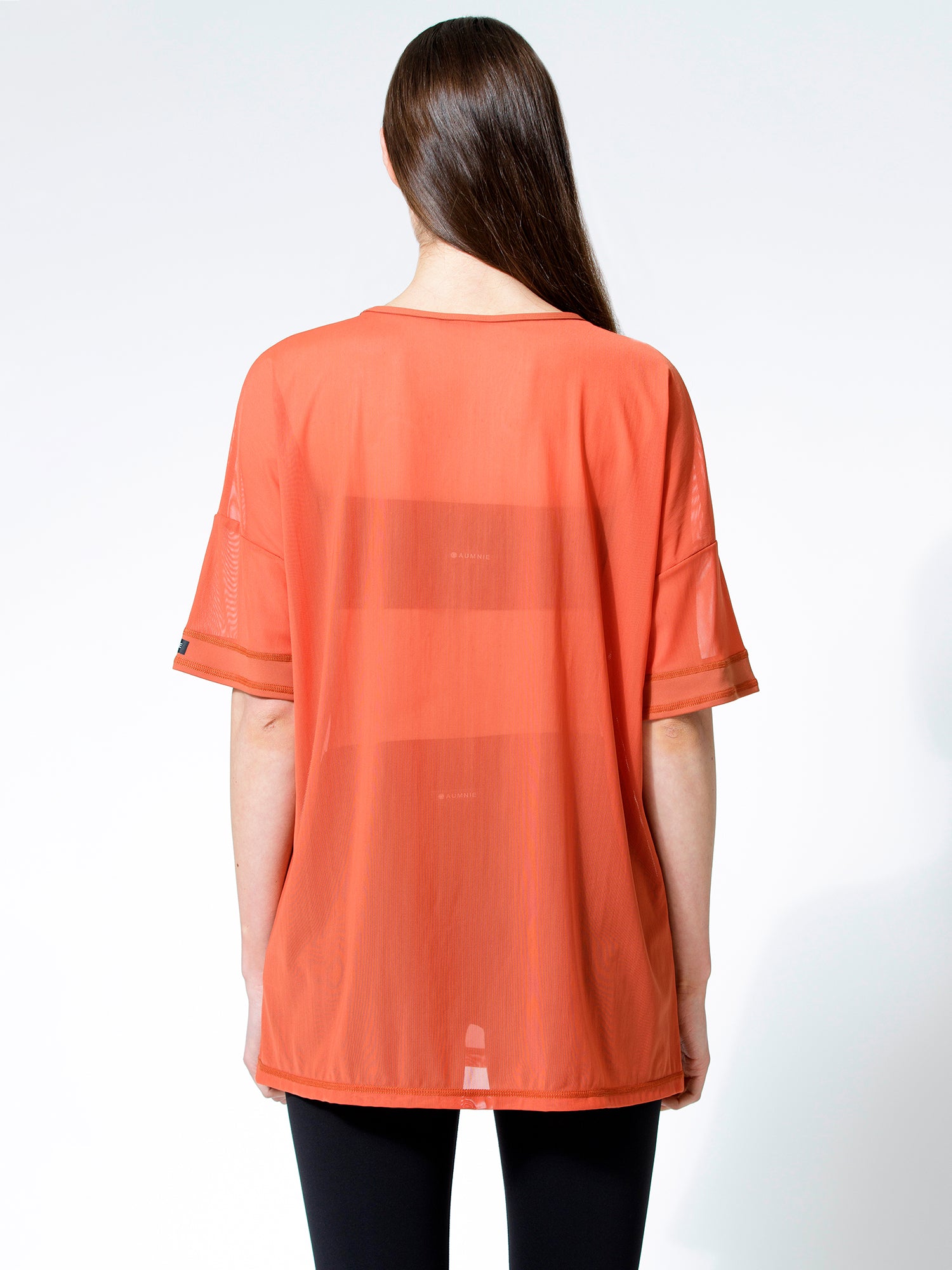 OVERSIZE MESH TEE, MAPLE