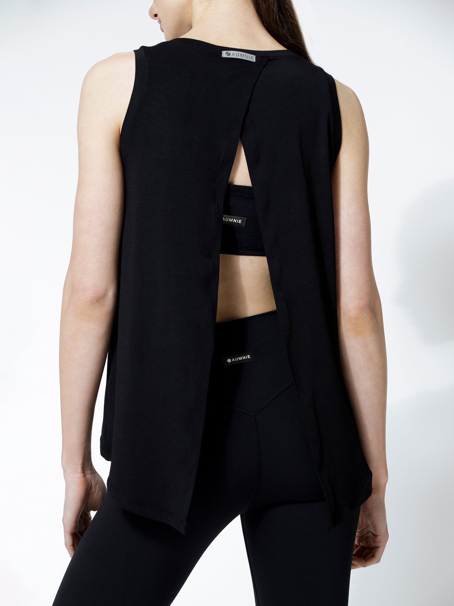TIE BACK TRAINING TANK, BLACK