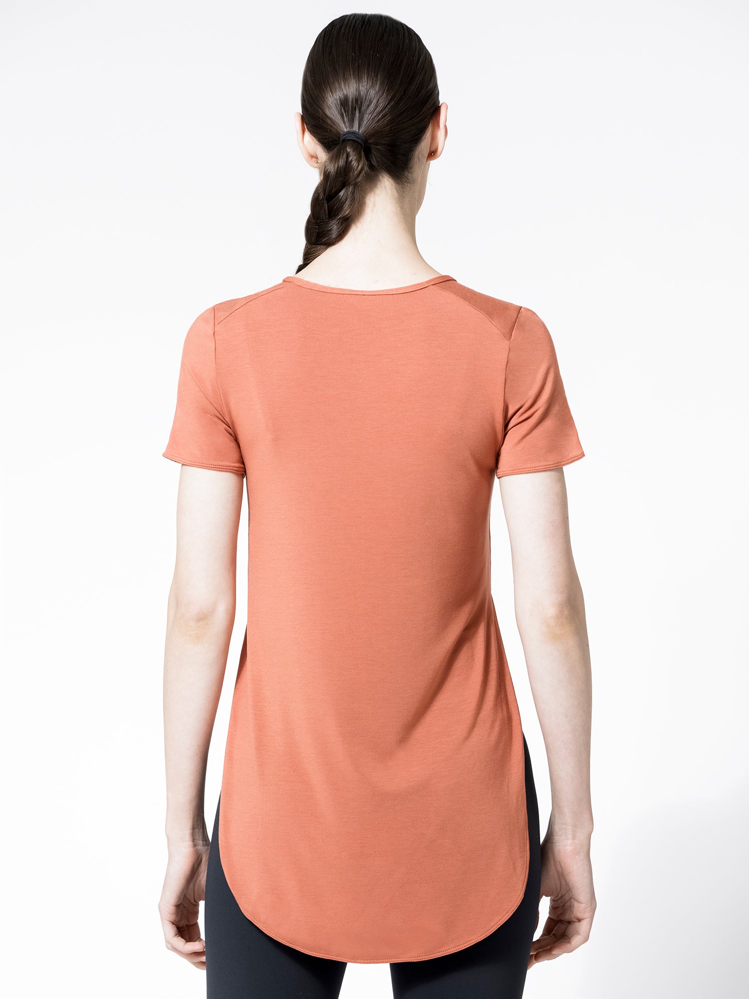 HI LO SIDE SPLIT TEE, CLAY