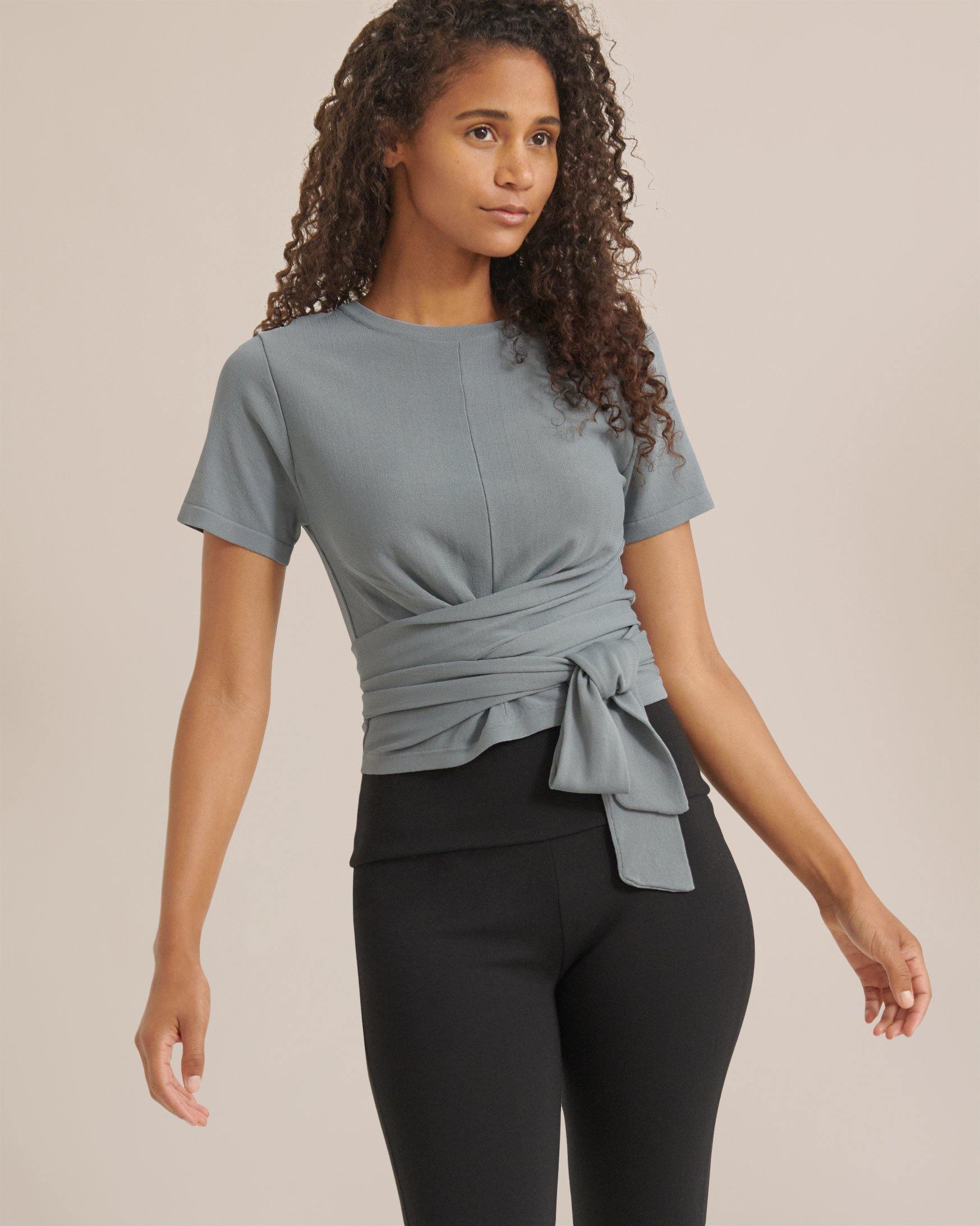 Jude Short-Sleeve Wrap Blouse - souvikdeysample