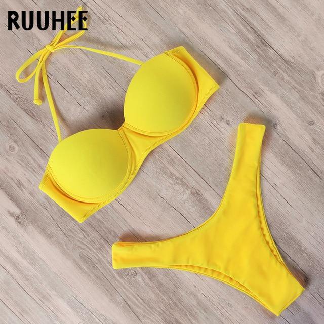 RUUHEE Bikini Swimwear Women Swimsuit 2020 Leopard Brazilian Bikini Set Push Up Bathing Suit Female Summer Beach Wear Biquini - souvikdeysample
