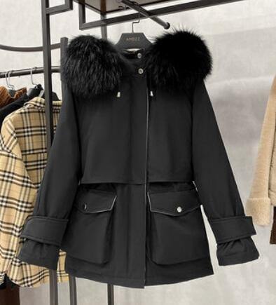 Large Natural Raccoon Fox Fur Hooded Winter Down Coat Women 90% White Duck Down Jacket Thick Warm Parkas Female Outerwear - souvikdeysample