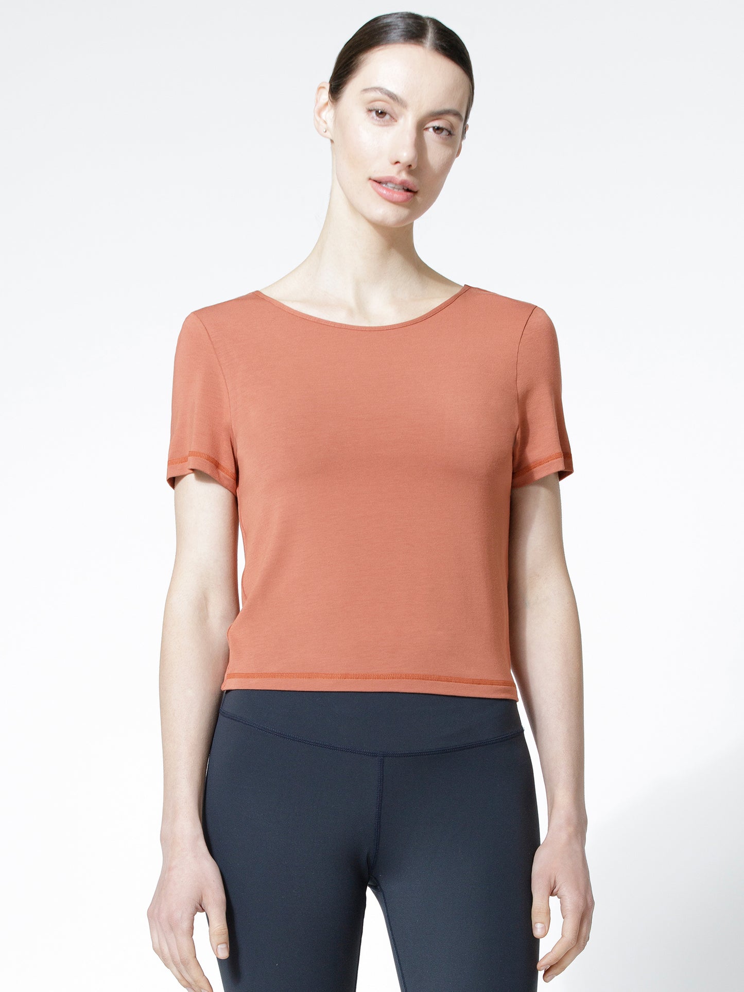 MODAL TWIST TEE, CLAY