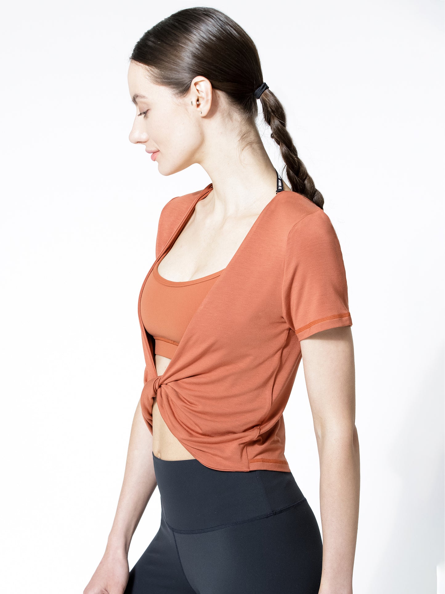 MODAL TWIST TEE, CLAY
