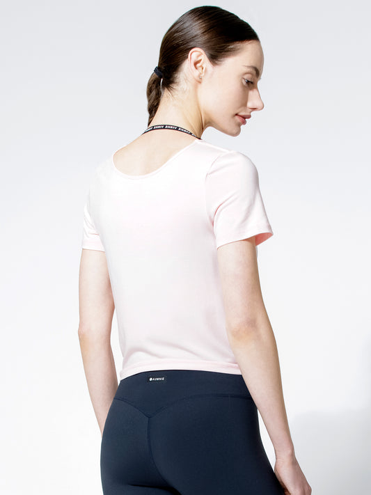 MODAL TWIST TEE, BALLET PINK