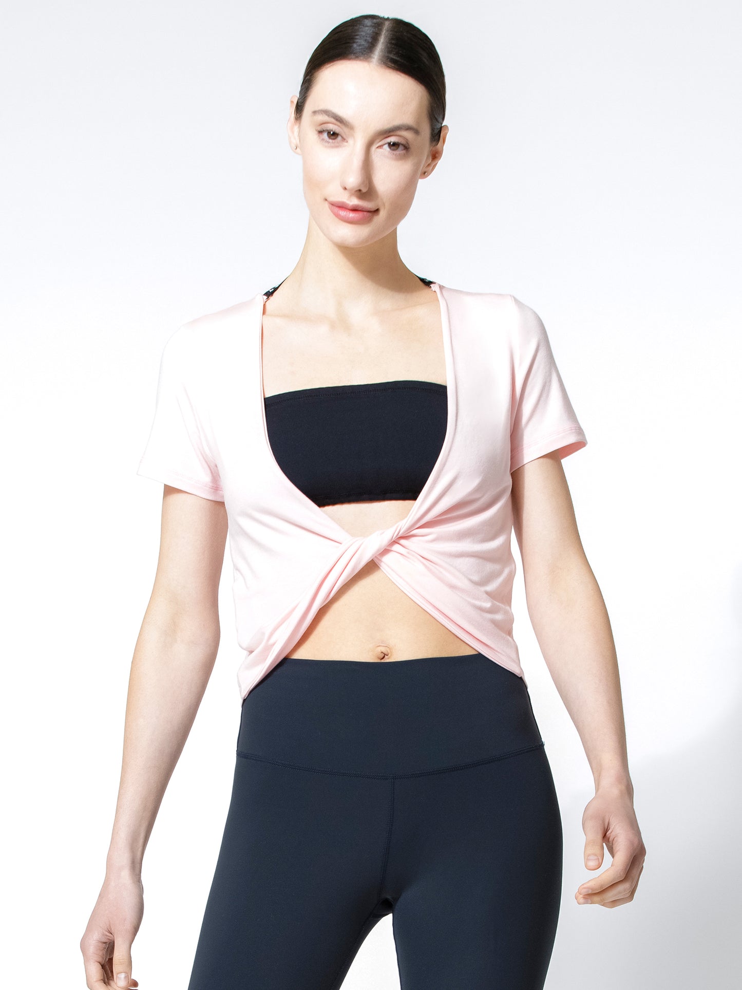 MODAL TWIST TEE, BALLET PINK