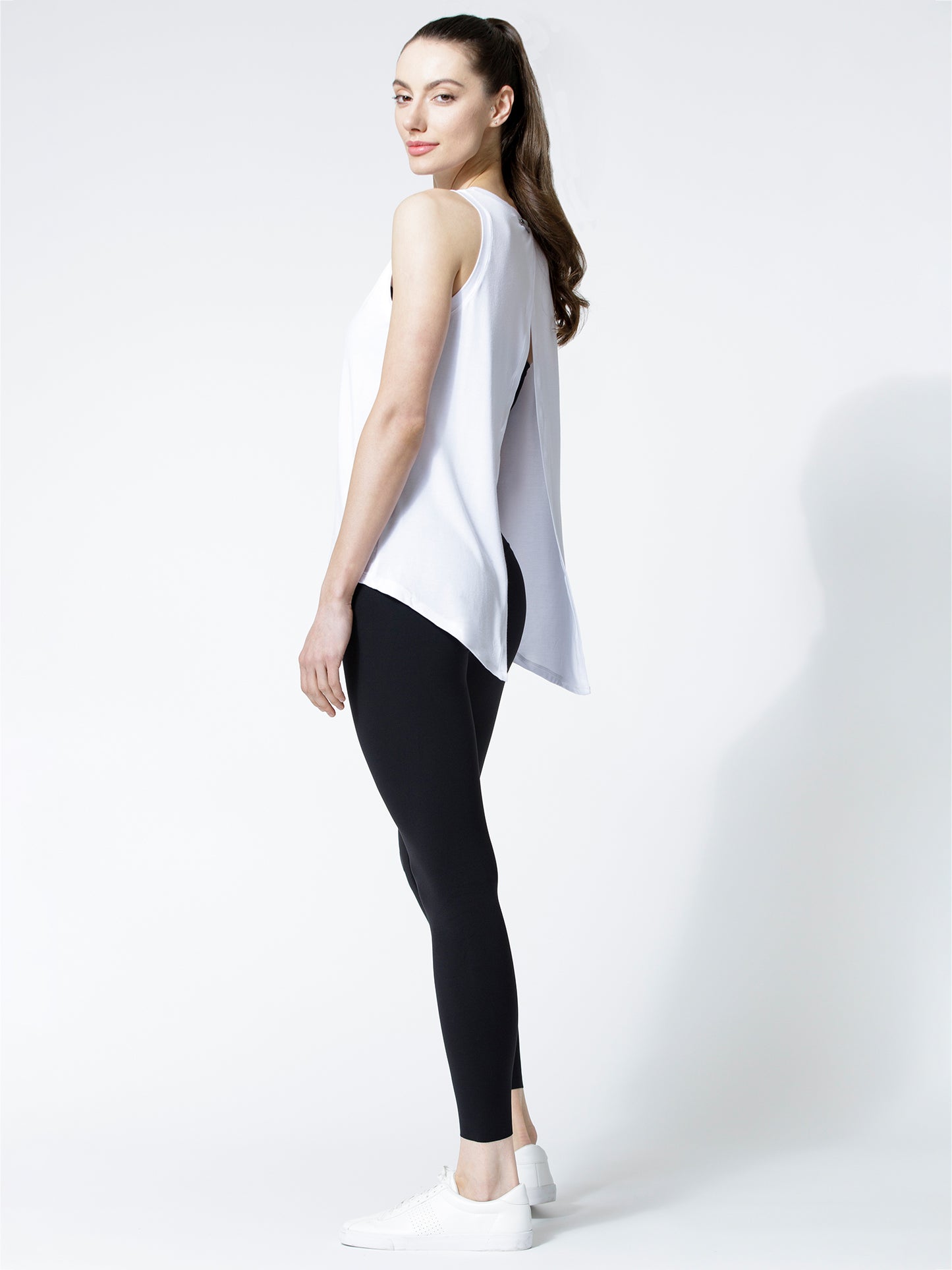 TIE BACK TRAINING TANK, WHITE