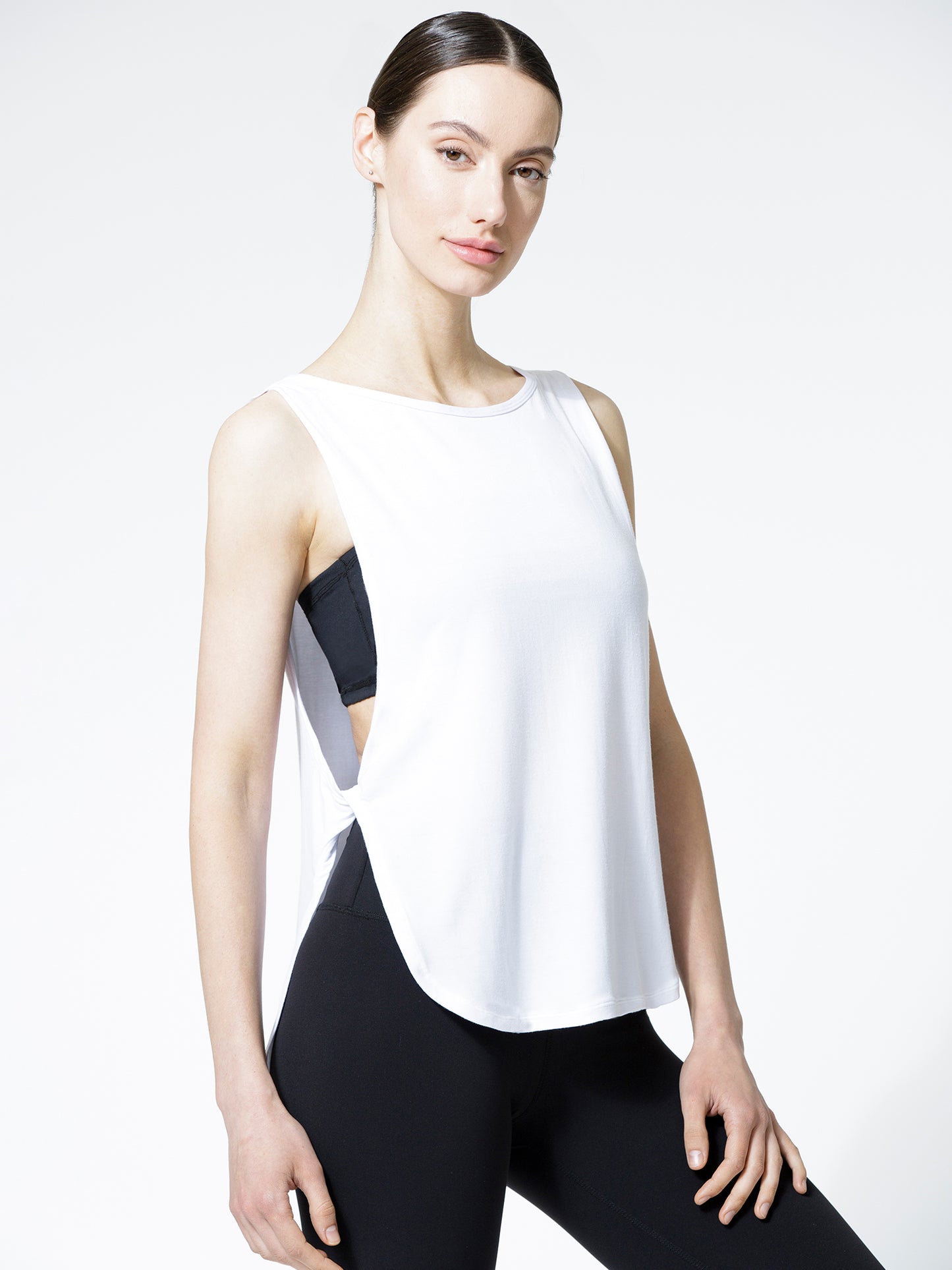 SIDE TWIST OVERSIZED TEE, WHITE