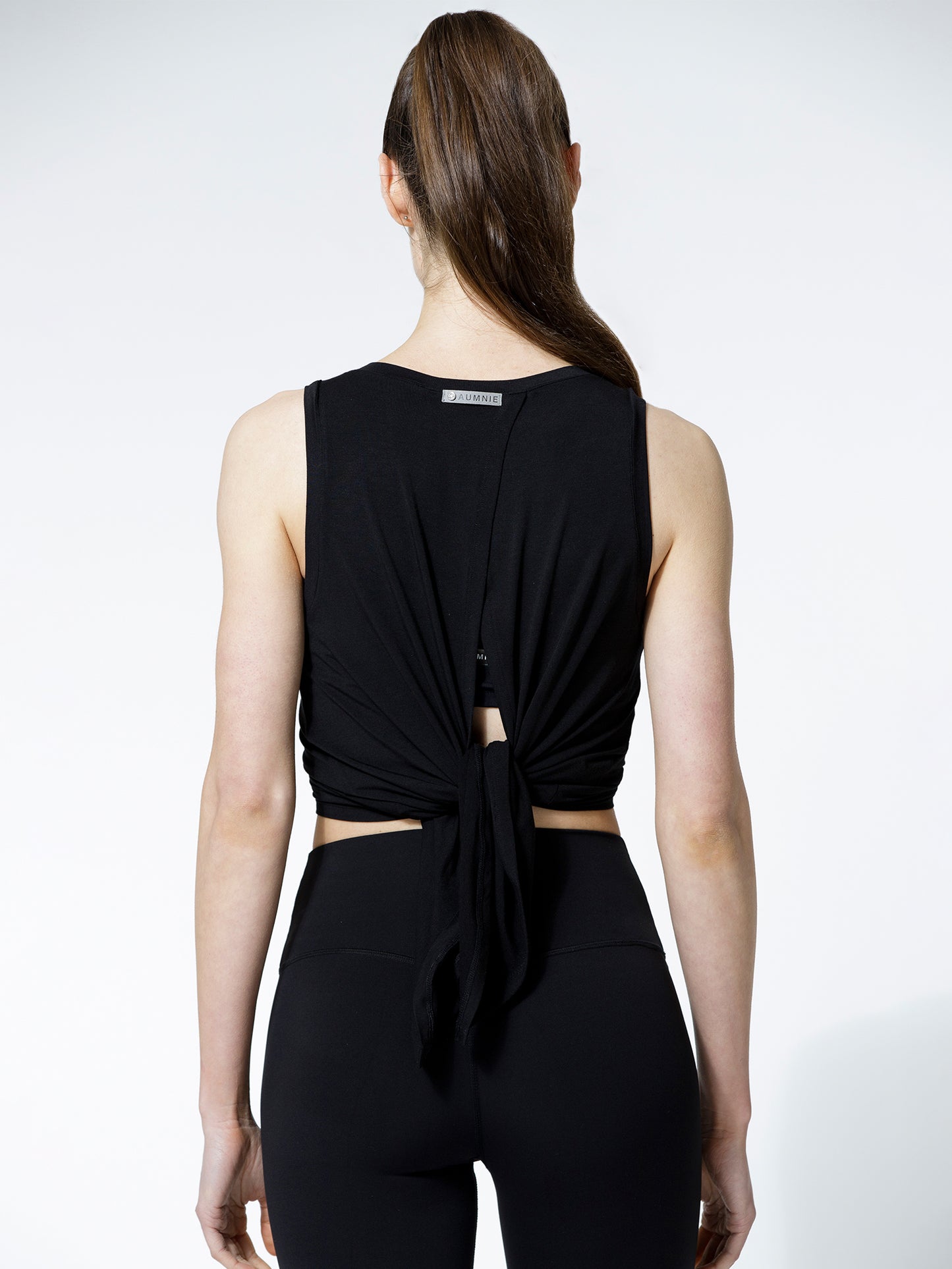 TIE BACK TRAINING TANK, BLACK