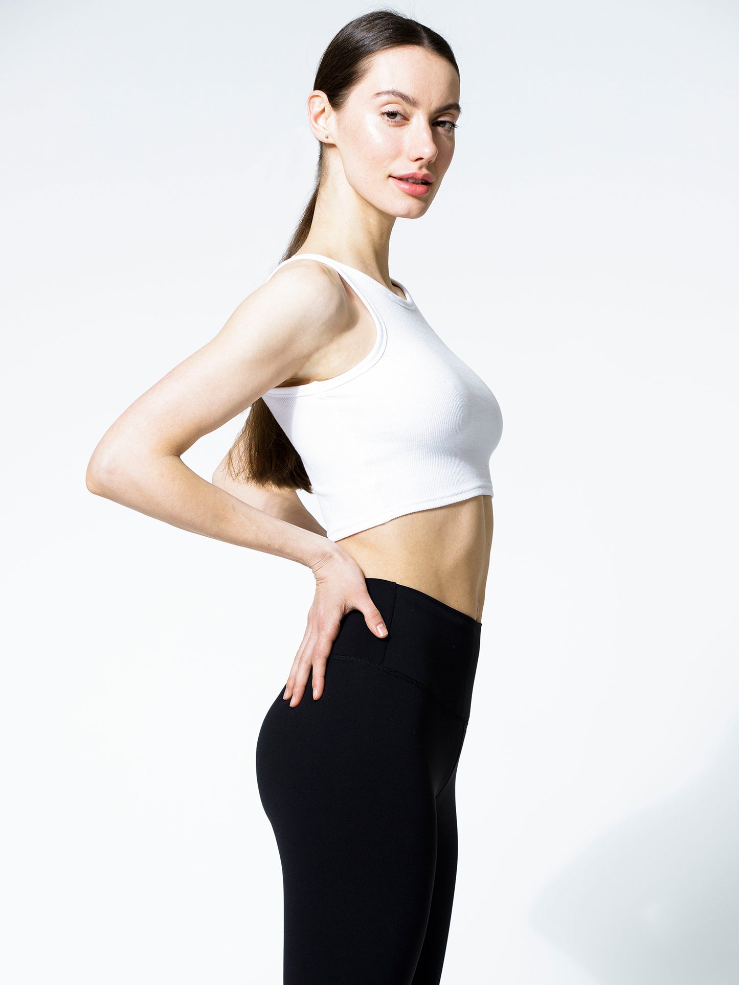 RIBBED COTTON TANK, WHITE