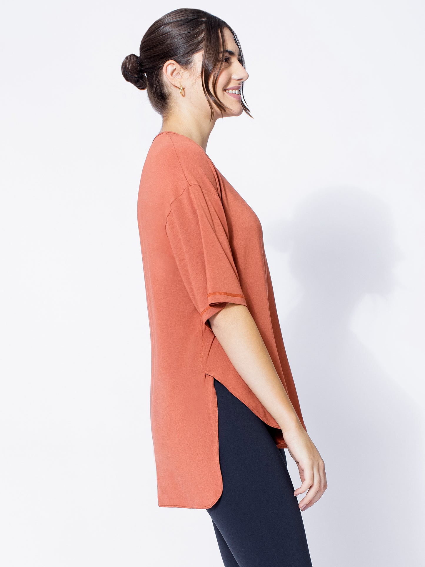 HI LO OVERSIZE TEE, CLAY