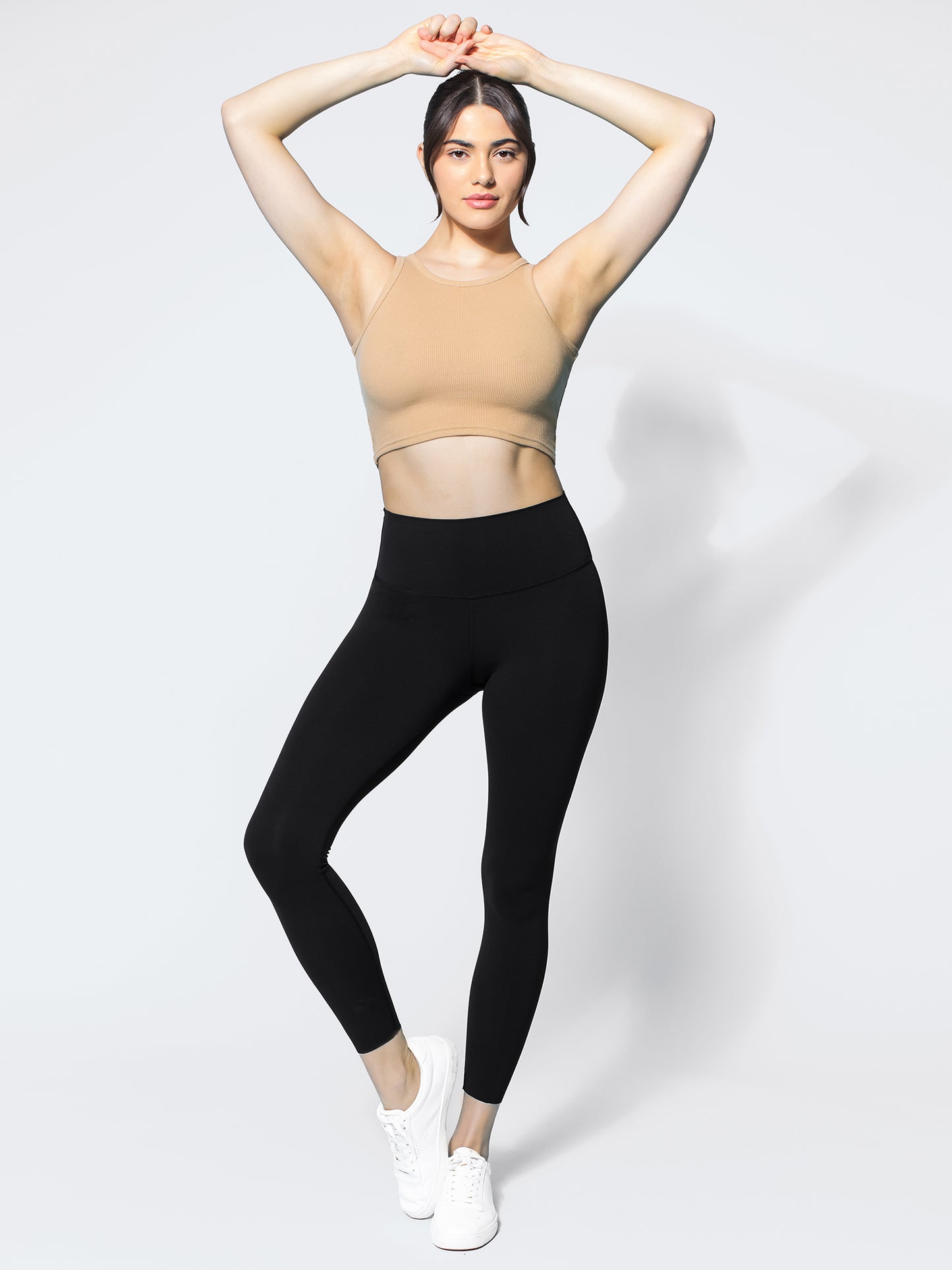 RIBBED COTTON TANK, KHAKI