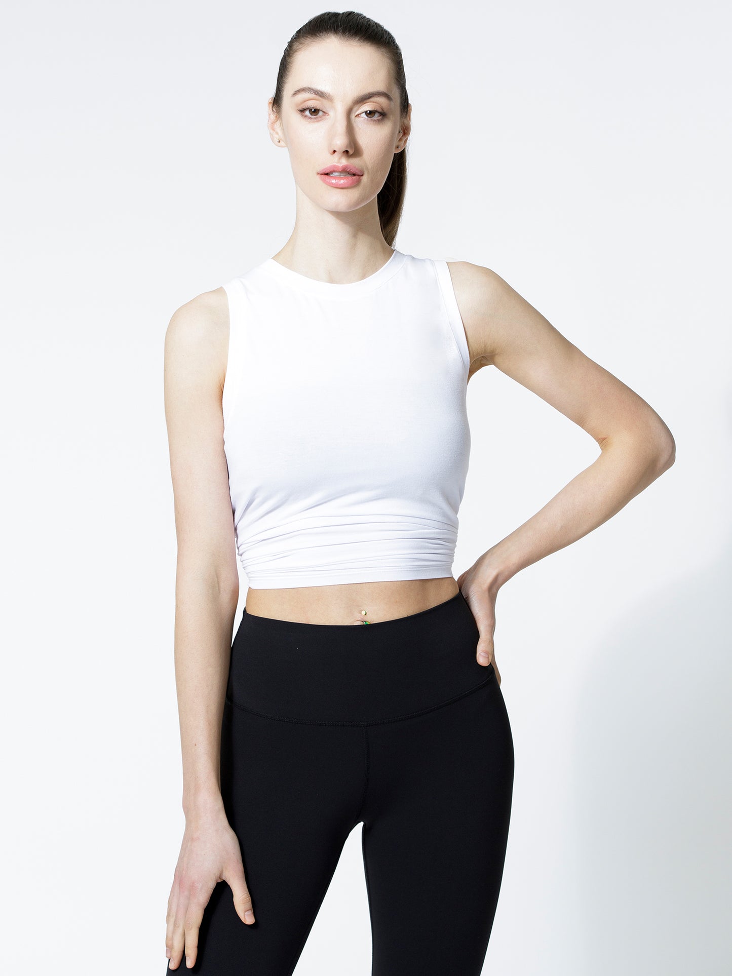 TIE BACK TRAINING TANK, WHITE
