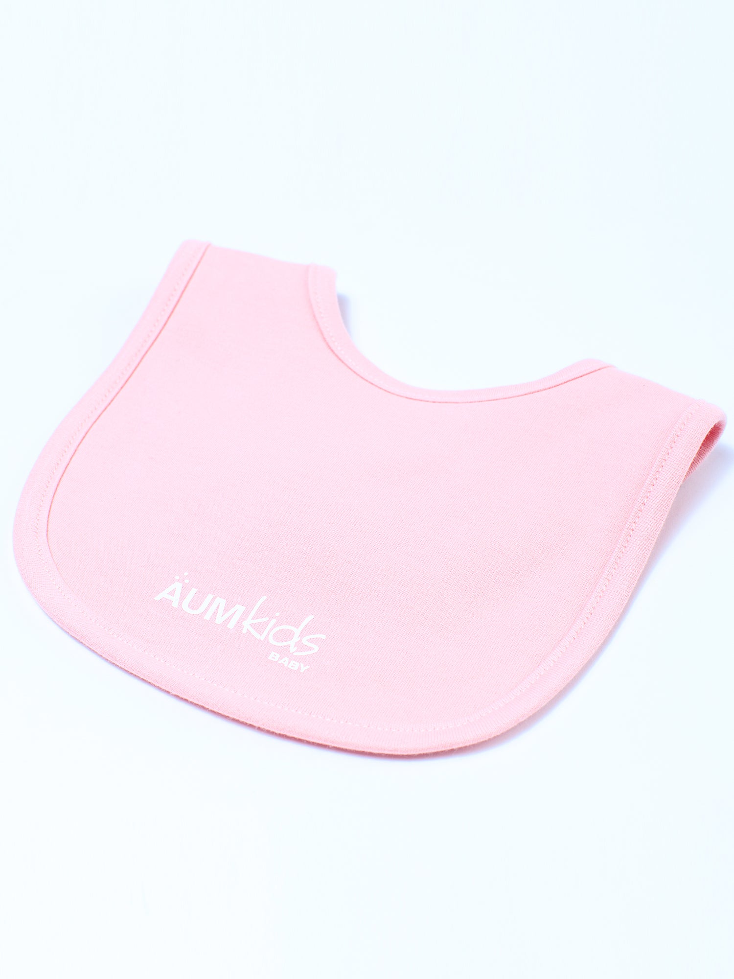 AUMkids HAPPY BABY SHORT SLEEVE ONESIE + BIB SET, PINK