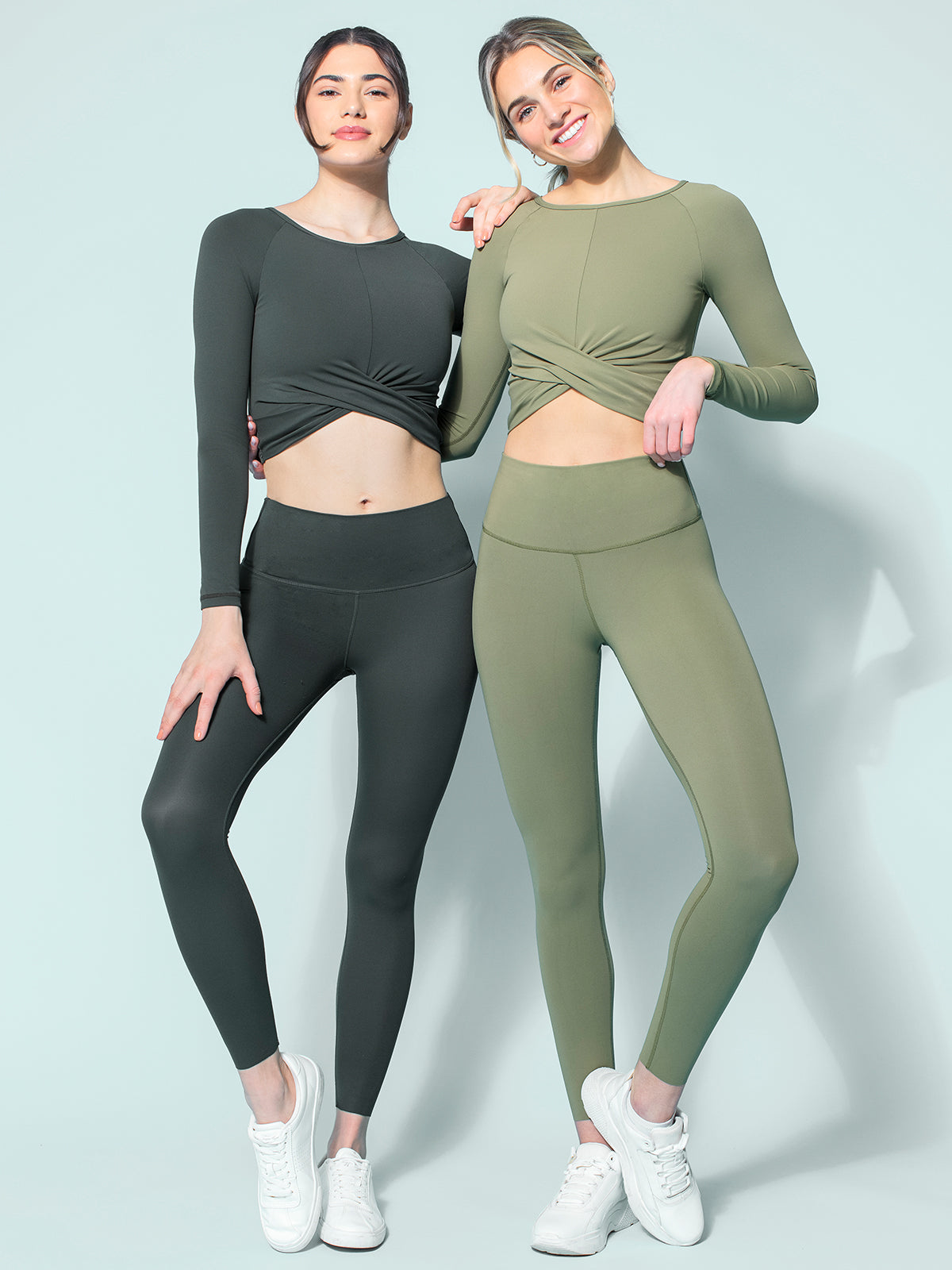 NUDE FRONT WRAP LONG SLEEVE TEE, DEEP FOREST
