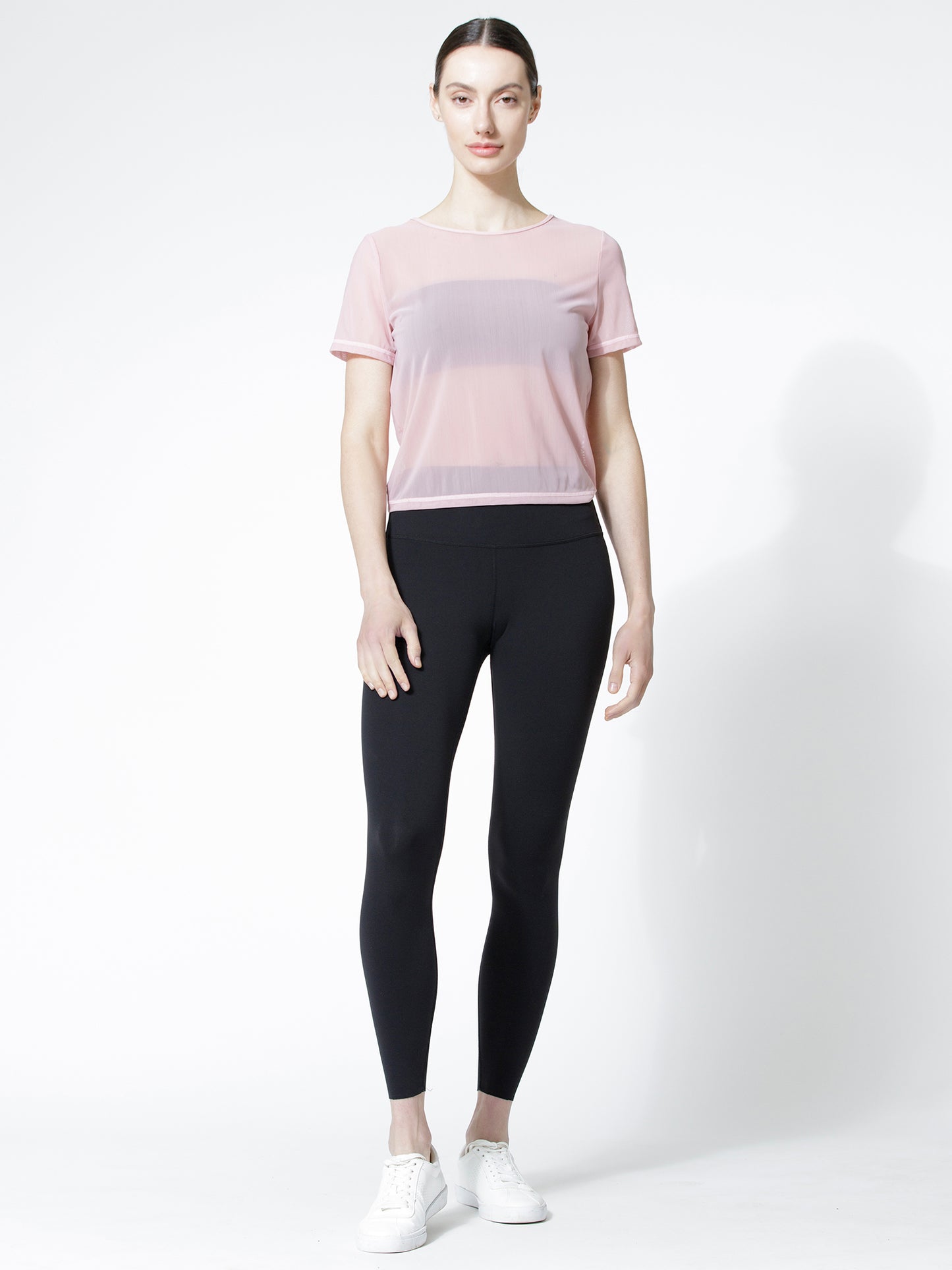 MESH TWIST TEE, BLUSH MESH