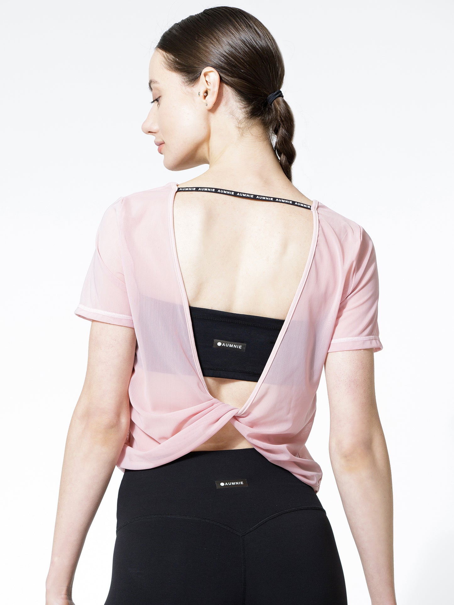 MESH TWIST TEE, BLUSH MESH