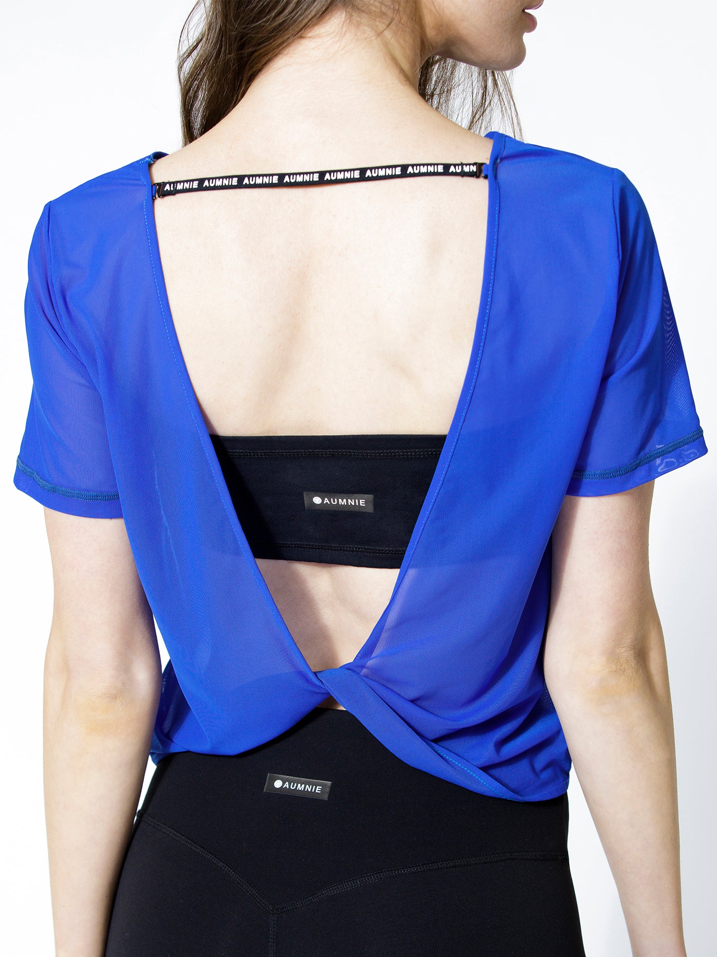 MESH TWIST TEE, BLUE MESH