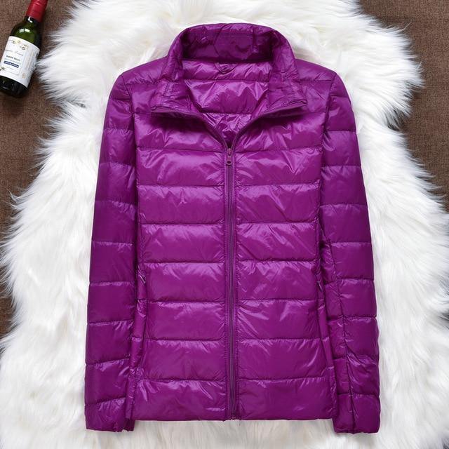Winter Women Ultralight Thin Down Jacket White Duck Down Hooded Jackets Long Sleeve Warm Coat Parka Female Portable Outwear - souvikdeysample