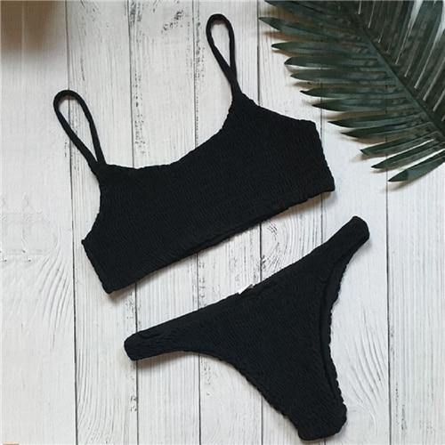 2017 New Sexy girls Bikini Push-up Pleated triangle Swimwear Women Push-up Bra Bikini Set Swimsuit Beach Bathing Swimwear - souvikdeysample