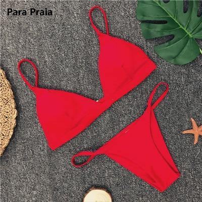 9 Colors Solid Bikini Set 2019 Sexy Push Up Swimwear Women Brazilian Swimsuit Low Waist Biquini Halter Two Pieces Bathing Suit - souvikdeysample
