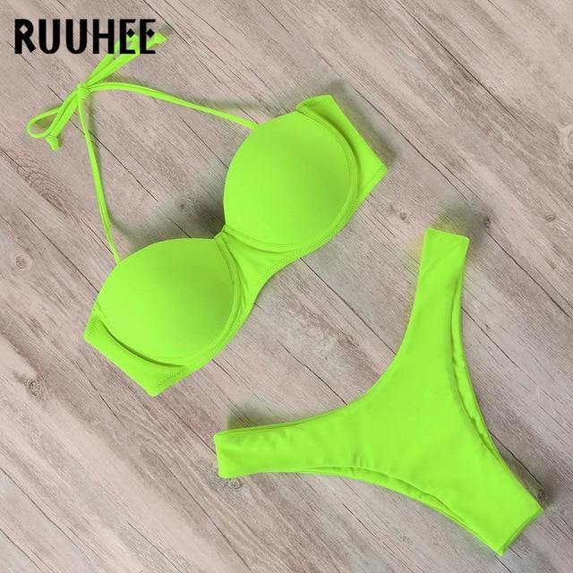 RUUHEE Bikini Swimwear Women Swimsuit 2020 Leopard Brazilian Bikini Set Push Up Bathing Suit Female Summer Beach Wear Biquini - souvikdeysample