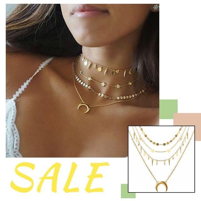 VKME Vintage Multi-layer Chains Necklaces - souvikdeysample