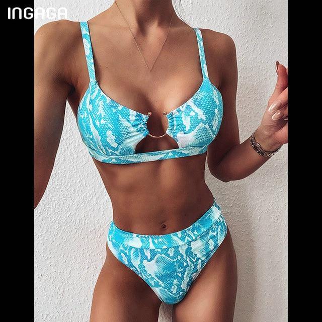 INGAGA High Waist Bikini 2020 Push Up Swimsuit Leopard Swimwear Women Brazilian Bikini Set Biquini Sexy Bathing Suit Women - souvikdeysample