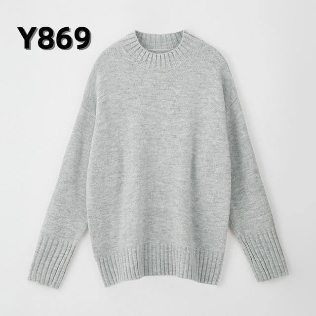 Aachoae Autumn Winter Women Knitted Turtleneck Cashmere Sweater 2020 Casual Basic Pullover Jumper Batwing Long Sleeve Loose Tops - souvikdeysample