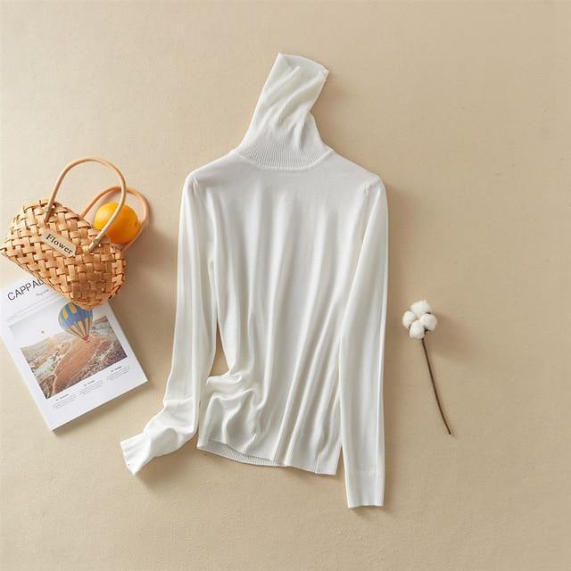 Marwin 2020 New-Coming Autumn Winter Solid Turn-Down Collar Pullovers Female Thick Turtleneck Knitted High Street  Women Sweater - souvikdeysample
