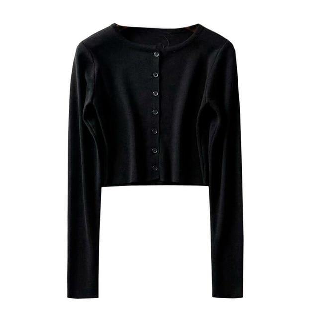 Korean Style O-neck Short Knitted Sweaters Women Thin Cardigan Fashion  Sleeve Sun Protection Crop Top Ropa Mujer - souvikdeysample
