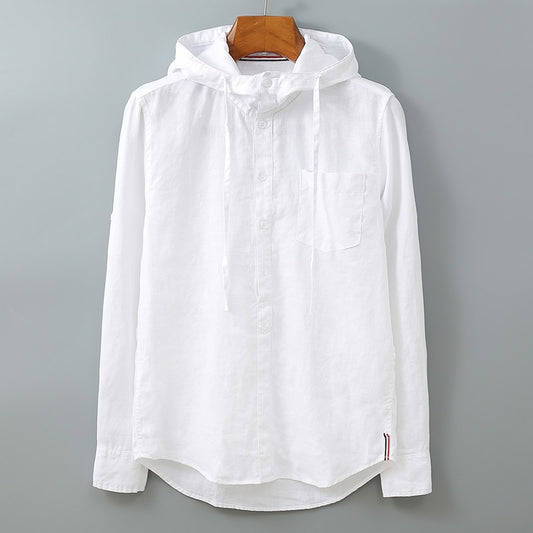 Pure Linen  Shirt Solid White