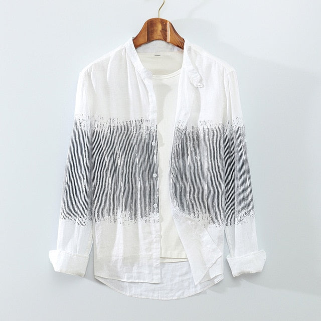 Pure Linen  Shirt Solid White