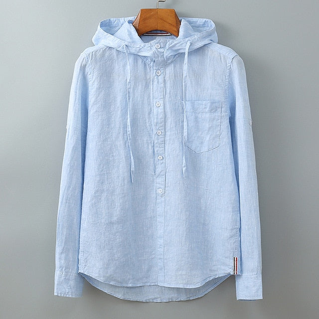 Pure Linen  Shirt Solid White