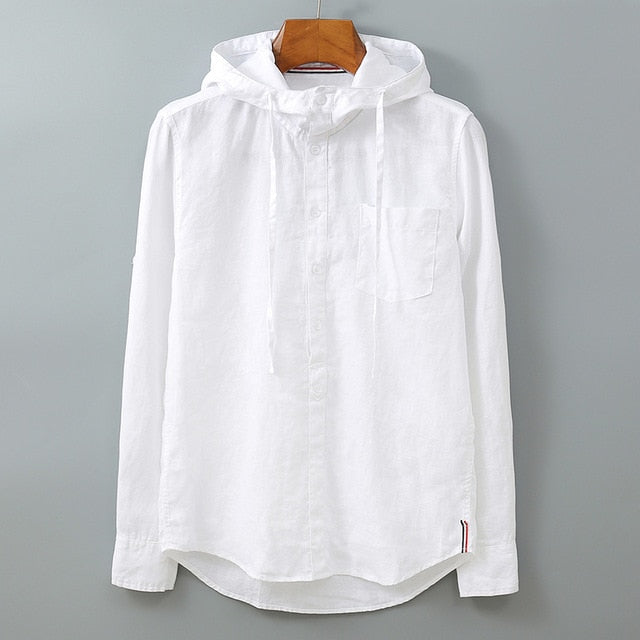 Pure Linen  Shirt Solid White