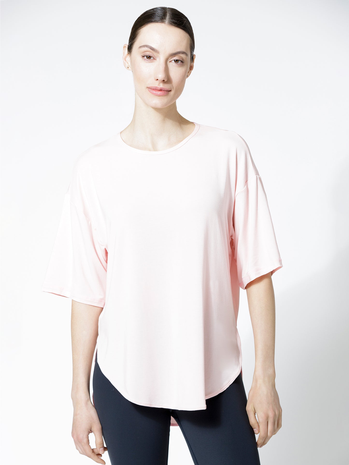 HI LO OVERSIZE TEE, BALLET PINK