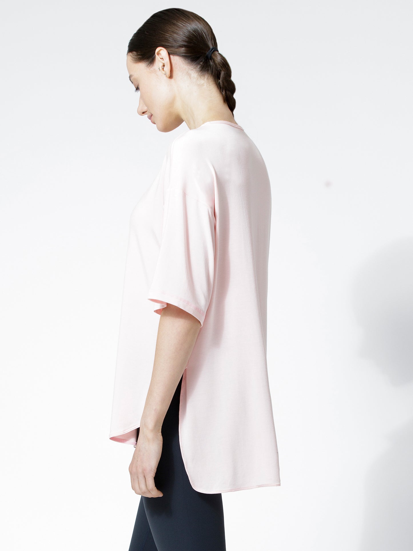 HI LO OVERSIZE TEE, BALLET PINK